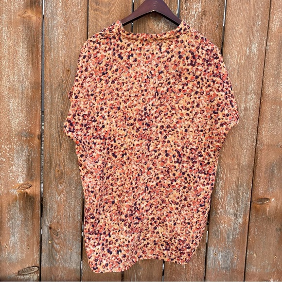 W5 Women’s Orange Red‎ Navy Speckled V Neck Lightweight Blouse Size Large - Picture 10 of 10